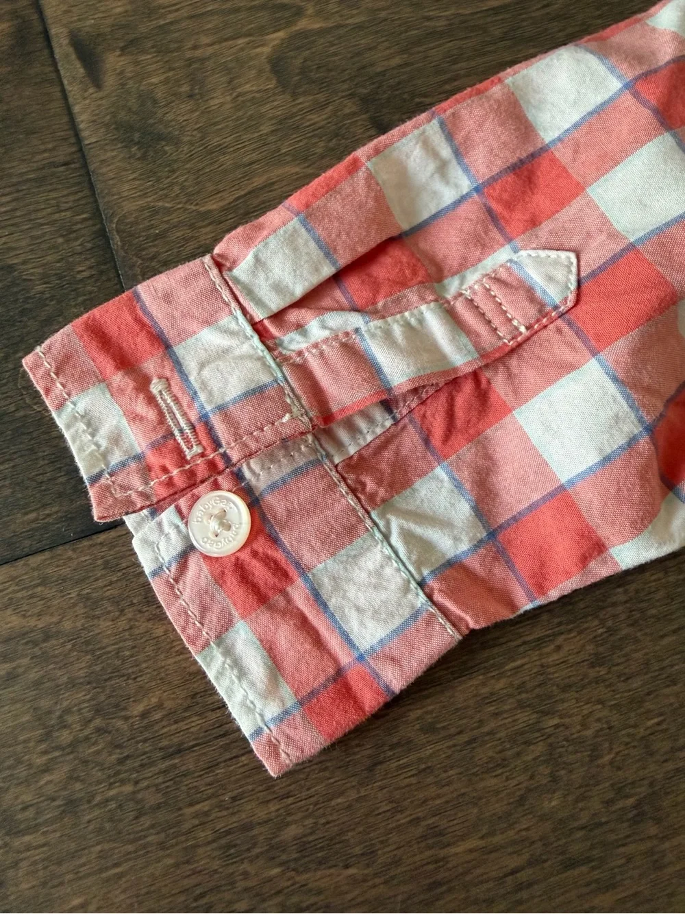 GAP Red and White Gingham Button-Front Baby Bodysuit